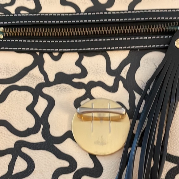 TOUS Kaos Black and Cream Crossbody Bag Adjustable Strap - Picture 10 of 11